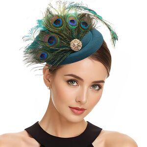 3245 Women's Fascinators Pillbox Hat With Headband & Clip, Embellished
